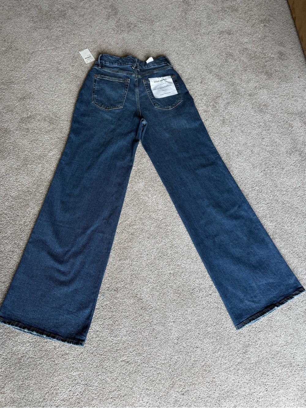 Good American Deep Indigo Wide-Leg Jeans